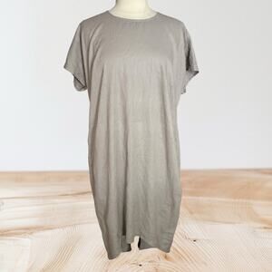 Universal Standard Stretch Linen HiLo Midi Dress NEW Sz L Photo Shoot Sample Ash